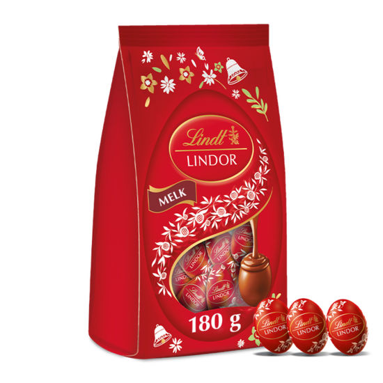 Lindt Lindor Milk Mini Eggs Bag 180g (RED)